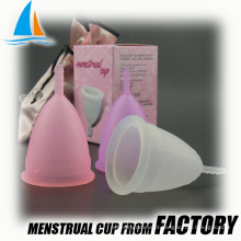 Copo menstrual de silicone reutilizável para sangue menstrual